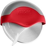 Kitchy Pizza Cutter Wheel - No Effort Pizza Slicer with Protective Blade Guard and Ergonomic Handle - Super Sharp and Dishwasher Safe (Red)