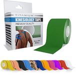 Titanium Sports Kinesiology Tape - 5m Roll of Elastic Water Resistant Tape for Support & Muscle Recovery - Quality Sports Tape (Green)