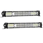 12 Inch Slim Light Bar 120W 10000lm Combo Beam Offroad Driving Fog Lights Waterproof for Car ATV UTV Glof Cart Tractor Boat Lawn Mower Weeder Snowblower, 2Pack