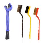 PallRin Combo Cycle Motorbike Chain Bicycle Gear Cleaning Tool Grunge Cleaner Scrubber Brush 1 + Rust Cleaning Mini Wire Brush Tool kit Set of 3 Pc(Nylon, Brass & Steel Bristles)