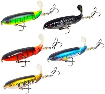 Nuguri Fishing Lures for Bass, Popper Bass Lures Kit, Plopping Bass Lure with Floating Rotating Tail for Bass Trout, Bass Topwater Lure for Freshwater Saltwater