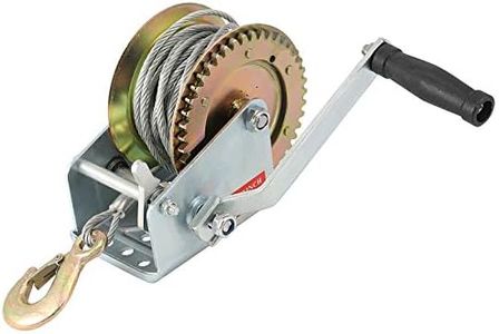 ZOENHOU 1600lbs Capacity Heavy Duty Hand Winch with 49FT / 15m Steel Cable, Hand Crank Winch, Boat Trailer Winch Manual Winch with Hook and Gear Grease, for Pulling Boat Trailer Truck