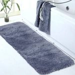 Walensee Large Bathroom Rug (24 x 60, Blue) Extra Soft and Absorbent Shaggy Bathroom Mat Machine Washable Microfiber Bath Mat for Bathroom, Non Slip Bath Mat, Luxury Bathroom Floor Mats Rubber Back