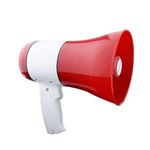 kh Handheld Megaphone with Loud Speaker Built-in, Recorder USB Memory Card Input Talk Record Play Siren Music, Rechargeable Battery Included with Dog Bark Voice