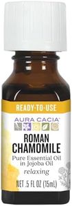 Aura Cacia Roman Chamomile in Jojoba Oil, 100% Pure Therapeutic Grade, 15ml