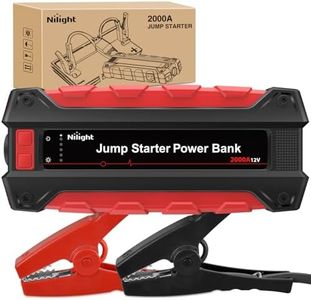 Nilight 2000A Car Battery Jump Starter for Up to 8.0L Gas & 7.0L Diesel Engines 12V Portable Jump Start Booster Pack Jump Box with Jumper Cables DC Output and LED Light