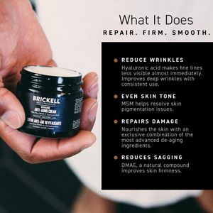 Brickell Men’s Anti-Aging Night Face Cream – Natural, Scented, 59mL