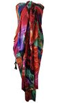 Central Chic Brightly Colored Large Sarong Shawl Blanket Wrap with Tassels Summer Hoiiday Fashion Beachwear Swimwear Bikini Coverup Multicoloured