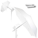 LimoStudio [2 Pack] 33" 3-Fold Ultra Compact Professional Photography Photo Video Studio Lighting Flash Translucent White Soft Umbrella for Photo Portrait Studio Shooting, AGG3099