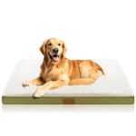 JOLLYVOGUE Large Dog Bed, Orthopedic Dog Bed with Egg Crate Foam Support and Non-Slip Bottom, Soft & Cozy Dog Beds with Removable Washable Cover (Large, Green, Up to 75 lbs)