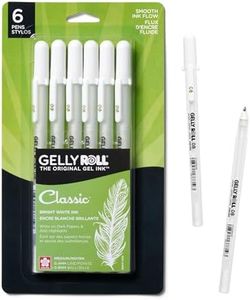 SAKURA Gelly Roll Gel Pens - Medium Tip Ink Pens for Journaling, Art, or Drawing - Classic White Ink - All Are Tip Size Medium 08-6 Pack