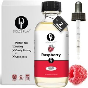 Dolce Flav Raspberry Extract - 2 Ounce Oil-Soluble Multipurpose Flavoring Ideal for Candy Making, Baking, Lip Balm, and Ice Cream - Raspberry Concentrate Perfect for Weight Management