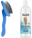 We Love Doodles Large Dog Slicker Brush & USDA Organic 4-in-1 Shampoo (Ocean Breeze) Bundle - Goldendoodle Slicker Brush & Shampoo, Conditioner, and Detangler Kit - Made in US