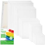 Stretched Painting Canvas Panels, Ohuhu 15 Pack with 5 Sizes: 4X4, 5x7, 8x8, 9x12, 11x14 inch, 3pcs each, Primed 100% Cotton Canvases Framed Boards for Painting, Students & Kids, Art Workers Acrylic & Oil Paint, Canvas Cases for Hobby Painter