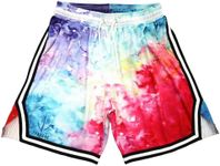 TPAZGHE Men’s Basketball Shorts Quick Dry Mesh Drawstring with Pocket Retro Athletic Shorts for Workout Running Training (A015,S)