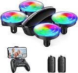 Tomzon A23W Mini Drone for Kids with 1080P Camera, LED Drone with Throw to Go, High Speed Rotation and 3D Flip, RC Quadcopter with Circle Fly, Gravity Sensor, Trajectory Flight, 3 Speeds, 2 Batteries