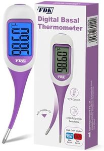 FDK Digital Basal Body Thermometer, 1/100th Degree ±0.1℃ High Precision, Accurate BBT Thermometer for Women Natural Ovulation Fertility Tracking, 60Sec Quick Reading, Last Memory Recall