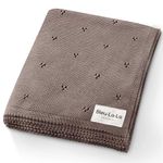 Bleu La La Organic Unisex Pointelle Receiving Swaddle Blanket for Boys & Girls - 100% Luxury Organic Soft Cotton Knit Warm Cozy Cuddle Stroller Crib Blanket for Newborns Infants & Toddlers (Mocha)