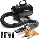 GFTIME Pet Dryer, 5.2HP/3800W High Velocity Blow Dryer with 4 Nozzles, Adjustable Speed & Temperature for Pet Grooming, Fast & Quiet Dog Hair Dryer for Home Use