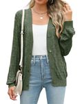 Zeagoo Women's Lightweight Cardigan V Neck Button Up Crochet Sweaters Shrug Hollow Out Knit Tops