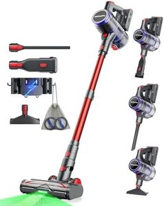 VACTechPro V15 Ultra Cordless Vacuum Cleaner, 48KPA/550W/70min Stick Vacuum with 1.5L Dustbin, Wall-mounted Charging/Removable Battery, Anti-Tangled Handheld Vacuum for Hard Floors Carpet Car Pet Hair