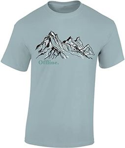Camiseta de senderismo para hombre sin conexión, camiseta de escalada para hombre, regalo para amantes de senderismo, equipo de montañismo, Offline, L
