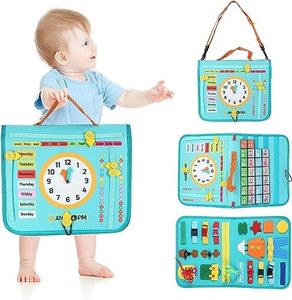 Busy Board Toddler Travel Toys, Quiet Book, Sensory Toys for Toddlers 2 3 4, Montessori Toys for Toddler Activities Board, Educational Toys for 2 Year Old Girls Boys Gift