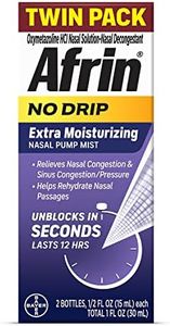 Afrin No Drip Extra Moisturizing Pump Nasal Mist Twin Pack, - Nasal Relief Spray For Nose Congestion and Nasal Relief, 1 Fluid Ounce Total (0.5 FL OZ Bottles) (Packaging May Vary)