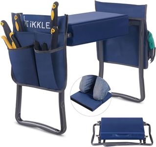 Garden Kneeler Seat and Bench Heavy Duty (Hold 330lbs), Upgraded Thicker & Wider Soft Detachable Kneeling Pad, Gardening Kneeler & Stool with 2 Tool Pouches, Garden Gift for Women & Men, Navy Blue