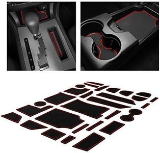 CupHolderHero fits Dodge Charger & fits Chrysler 300 Accessories 2011-2014 Premium Custom Interior Non-Slip Anti Dust Cup Holder Inserts,Center Console Liner Mats,Door Pocket Liners 29pc Set(Red Trim)