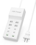 USB C Fast Charger 100W GaN 10 Port Type USB C Charging Station Hub Block USB C Wall Charger Power Strip Adapter Plug Cube Brick 6 PD USB C 4 USB A for iPad iPhone 15 14 13 Pro Max Pixel Note Galaxy