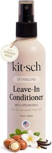 Kitsch Argan Milk Leave-In Conditioner - Hydrating & Nourishing Hair Treatment, Sulfate-Free Frizz Control Spray, Enhances Shine & Softness, Lightweight, Non-Greasy Formula for All Hair Types - 6.8oz