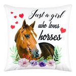 Moyel Horse Gifts for Girls Women Horses Decorative Throw Pillow Covers 18 x 18 Teen Girls Gift Ideas Christmas Birthday Granddaughter Niece Daughter Gifts from Mom Dad