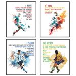 Positive Quotes Soccer Posters For Boy Room Bedroom, Soccer Wall Decor Inspirational Posters, Motivational Soccer Room Decor, Soccer Wall Art Print Set Of 6 (8x10 In) Sports Posters For Classroom