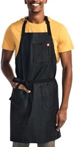 hedley & bennett Essential Apron - Heavy-Duty Denim Kitchen Apron with Pockets & Towel Loop - Professional Chef Workwear for Cooking & Grilling - Abalone