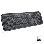 Logitech MX Keys Advanced Illuminated Wireless Keyboard, Bluetooth, Tactile Responsive Typing, Backlit Keys, USB-C, PC/Mac/Laptop Windows/Linux/IOS/Android, English Layout QWERTY - Graphite Black