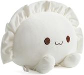 Ditucu Cute Dumpling Plush Pillow Funny Food Soup Stuffed Animals Plushies Toys Soft Hugging Gifts for Kids White 8 inch