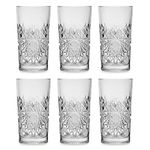 Libbey Hobstar Long Drink Glass - 355 ml / 35.5 cl - 6 Pieces - Vintage Design - Dishwasher Safe