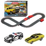 Carrera GO!!! 63519 Highway Chase - Battery Operated 1:43 Scale Slot Car Racing Toy Track Set with Jump Ramp for Kids Ages 5 Years and Up