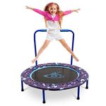 38'' Kids Trampoline with Foldable Bungee Rebounder and Safety Padded Cover Mini Trampoline for Indoor and Outdoor use (blue)