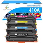 TRUE IMAGE Compatible Toner Cartridge Replacement for HP 410A CF410A 410X CF410X Laserjet Pro MFP M477fdw M477fdn M377dw M452nw M452dn M477fnw Toner (Black,Cyan,Yellow,Magenta, 4-Pack)