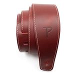 Perri’s Leathers Ltd. - Guitar Strap - Baseball Leather (Series) - Red - Adjustable - For Acoustic/Bass/Electric Guitars - Made in Canada (SP25S-7163)