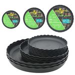 ECOESPTI 12Pcs Plant Saucer, 6 8 10 Inch Durable Plastic Plant Tray, Black Round Plant Pot Saucers, Drip Tray for Indoor and Outdoor Garden