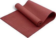 Lions Classic Pro Yoga Mat PVC Eco Friendly Non Slip Fitness Exercise Mat with Carrying Strap-Workout Mat for Yoga, Pilates and Gymnastics (Dark Red, 6mm)