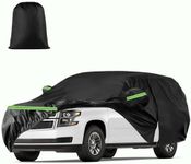 Ackweng Car Cover for 2007-2023 Chevy Suburban, 210T All Weather Protection Custom-fit Chevy Suburban Waterproof Car Cover, w/Zipper Door and Cotton Lining, Rainproof, Dustproof and UV Proof