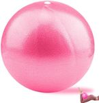 Mini Pilates Balls 9 Inches Small Exercise Ball Anti-Burst Non-Slip Stability w Inflatable Straw Ideal for Yoga Exercise Pilates Physical Therapy Stretching Core Fitness Pink