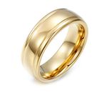 Daesar Wedding Rings for Men Tungsten Plain Band Anniversary Ring Yellow Gold Ring Size 11