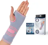 Dr. Arthritis Doctor Developed Wrist & Hand Compression Sleeve/Support/Brace, Palm Protector with Gel Pad, Optimum comfort for Carpal Tunnel, RSI & More Pink/Grey, Medium