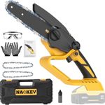 Mini Chainsaw 6-Inch for Dewalt 20V MAX Battery, Cordless Power Chain Saw with Security Lock, Brushless Handheld Electric Wood Cutting Tree Trimming (Battery Not Included)…