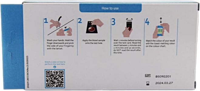 Qucare Total Cholesterol Test Kit, 2-Pack – At-Home Rapid Testing